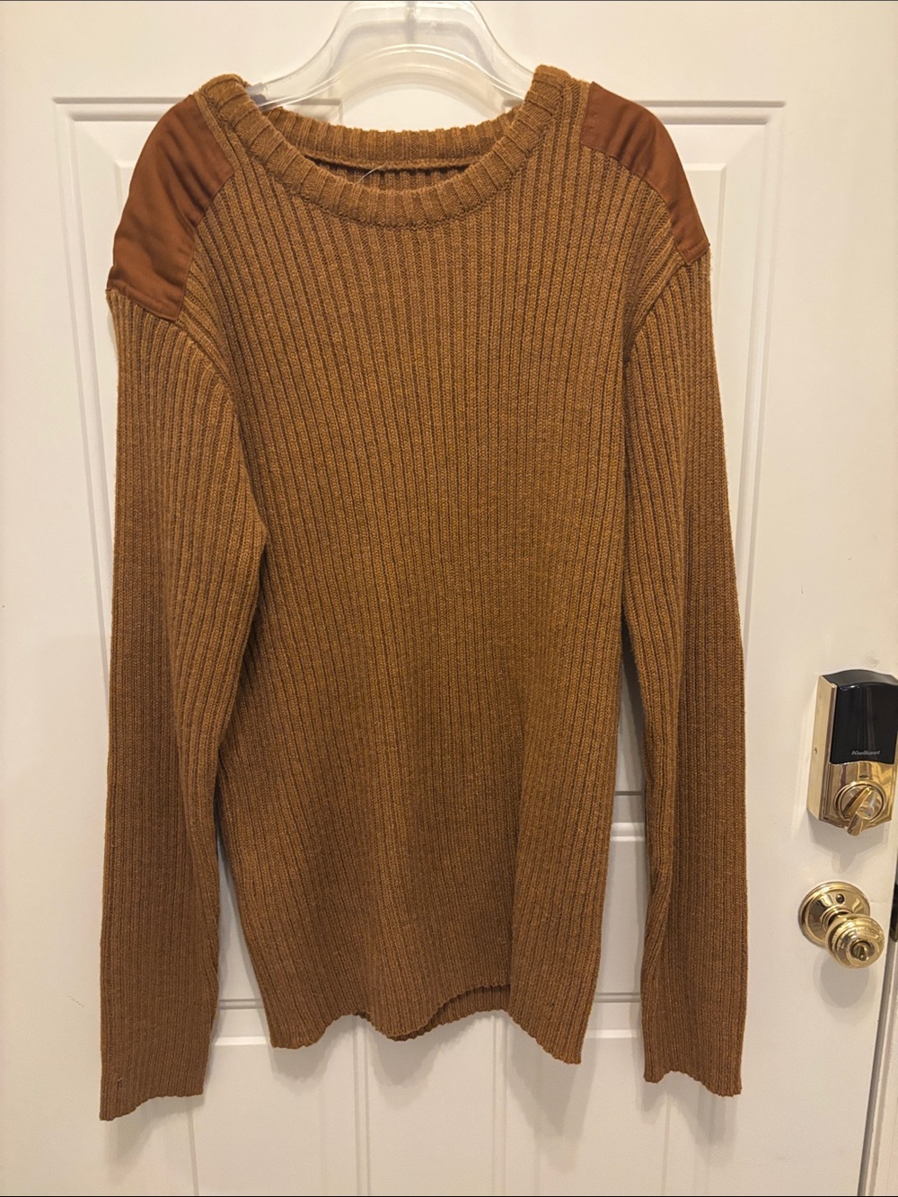 Rue21 Men's Ribbed Crewneck Sweater in Camel Brown